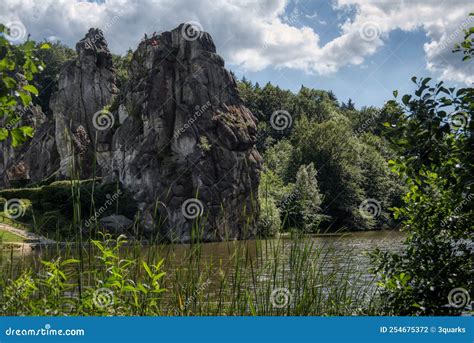 Natural and Cultural Monument Externsteine in Teutoburg Forest in Germany Stock Photo - Image of ...