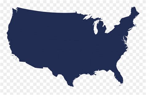 United States Map Blue