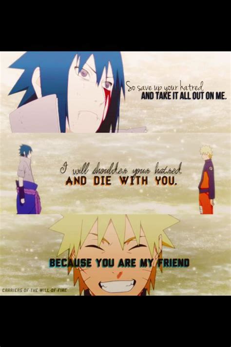 Naruto and Sasuke quote #naruto #sasuke #friendship | Naruto and sasuke ...