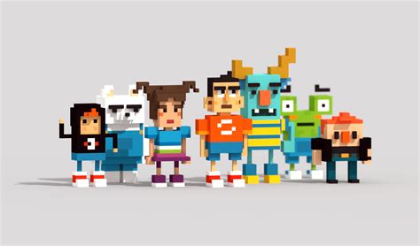 Voxel Characters 1.0 | Vector character design, Pixel art, Character design