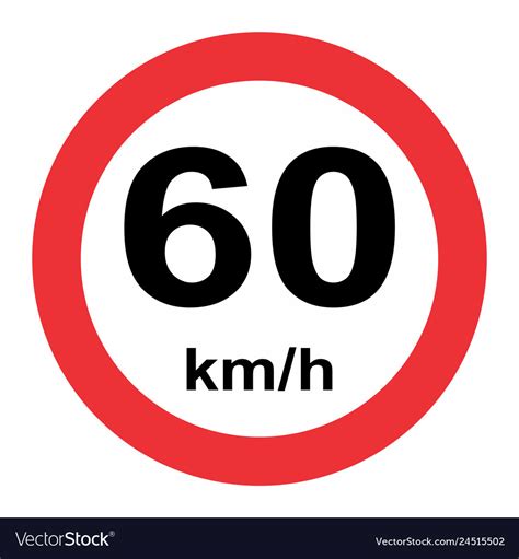 Speed limit traffic sign 60 Royalty Free Vector Image