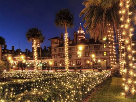 Downtown St. Augustine, Florida becomes bright during the city's annual "Night of Lights ...
