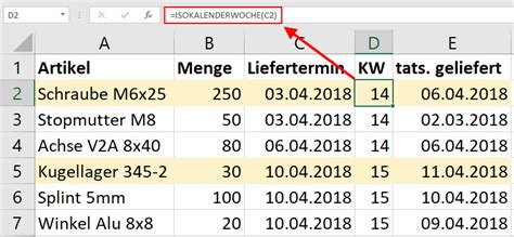 Kalenderwoche in Excel berechnen | Tippscout.de