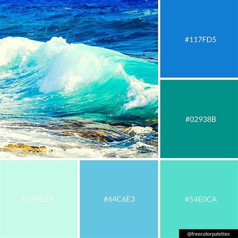 Ocean | Blue and Aqua |Color Palette Inspiration. | Digital Art Palette And Brand Color Palette ...
