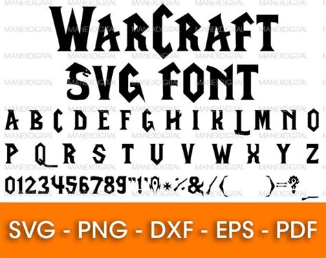 World Of Warcraft Font SVG Vector world of warcraft font | Etsy