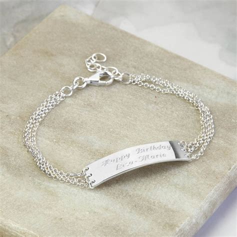 Engravable Sterling Silver Chain Bracelet By Martha Jackson Sterling Silver