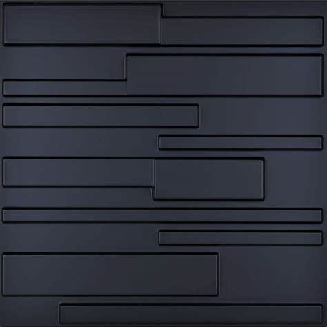 Art3dwallpanels Huxford 19.7 in. x 19.7 in. Black Waterproof 3D PVC ...