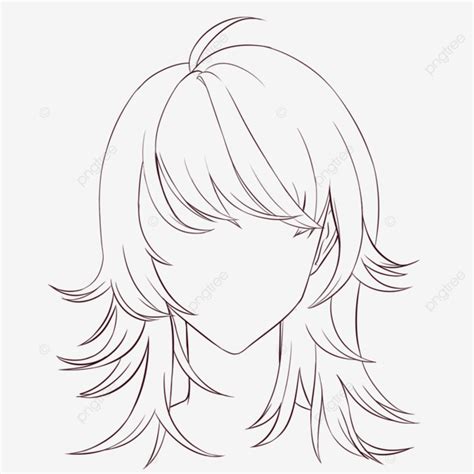 Wolf cut anime hair wolf drawing anime drawing hair drawing png transparent clipart image and ...