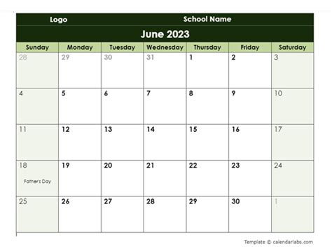 2023 Google Docs School Monthly Calendar - Free Printable Templates