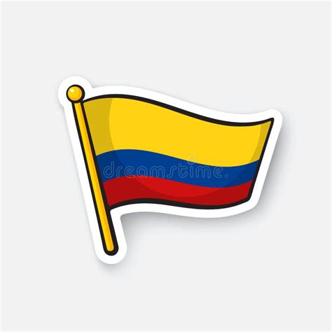 Bandera Nacional De La Etiqueta Engomada De Colombia Ilustración del ...