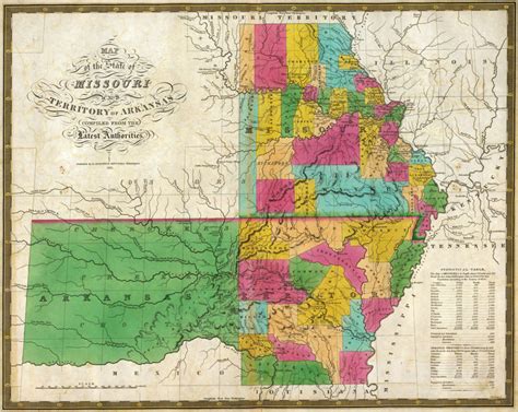 State of Missouri and Arkansas Territory 1831 historic map by S ...