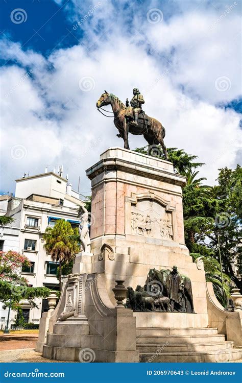 Statue of Bruno Mauricio De Zabala in Montevideo, Uruguay Stock Image ...