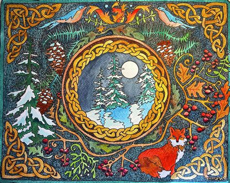 Celtic Winter Solstice Painting by Tina Heck