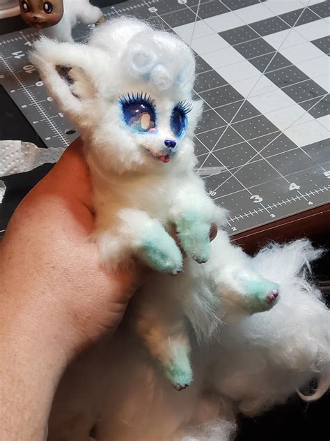 My wife made a realistic plush alolan vulpix. : r/pokemon