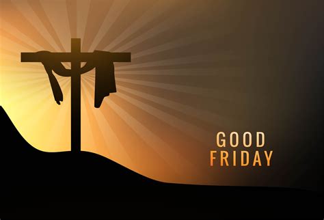 Good Friday Jesus on Cross on Sunset Background 1084278 Vector Art at ...