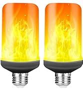 LEDERA LED Flame Light Bulbs, 4 Modes LED Flame Bulb Fire Light Bulb Realistic Flickering Flame ...
