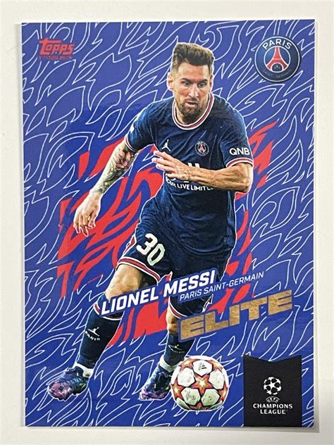 Lionel Messi PSG Elite Topps Gold 2021 UEFA Champions League Card ...