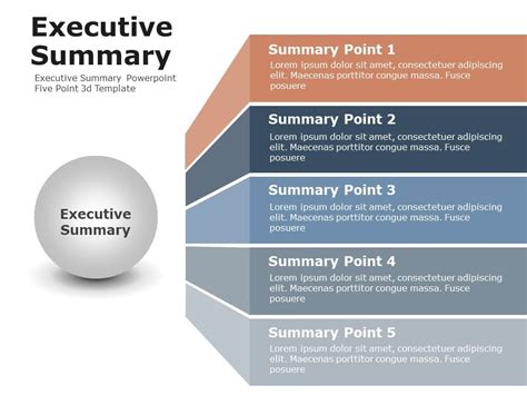 Executive Summary Powerpoint Five Point 3d Template | Executive Summary Templates | SlideUpLift