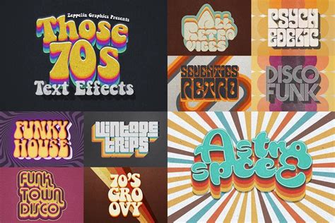 70s Retro Text Effects | Retro text, Retro font, Text effects