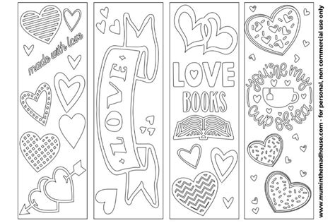 Valentine Printable Colouring Page Bookmarks - Mum In The Madhouse