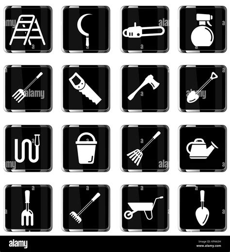 Garden tools simply icons Stock Photo - Alamy