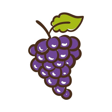 uvas frutas frescas icono de estilo de dibujo a mano 2604045 Vector en Vecteezy