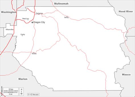 Clackamas County free map, free blank map, free outline map, free base map boundaries, main ...