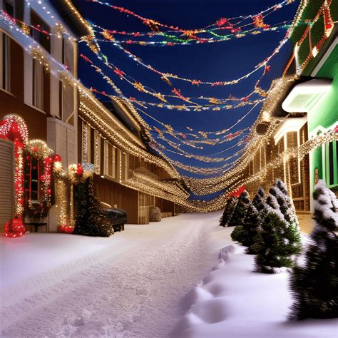 Snowy Street Christmas Graphic · Creative Fabrica