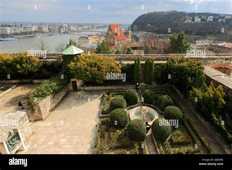 Buda Castle gardens, Castle Hill, Buda Palace, Budapest city, Hungary ...