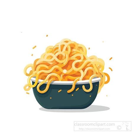 Cultural Food Clipart-bowl of overflowing noodles clip art