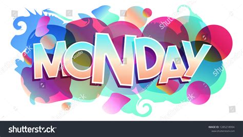 Word Monday Colorful Day Week Card Stock Vector (Royalty Free) 1285218994 | Shutterstock