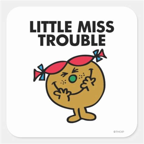 Little Miss Trouble Classic 1 Square Sticker | Zazzle