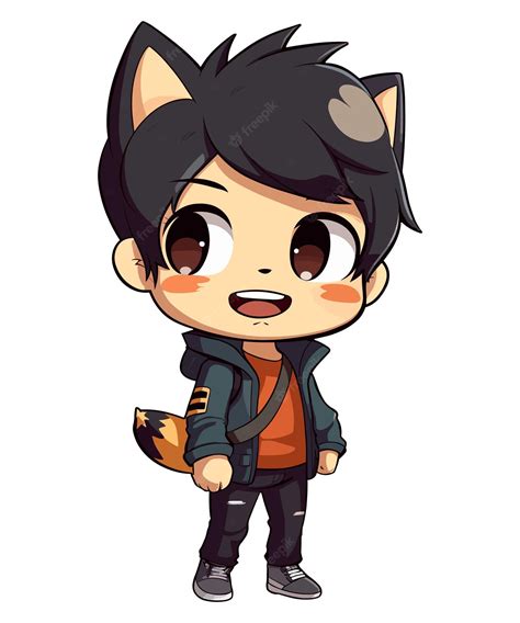 Premium PSD | A cartoon character with a fox tail and a tail.