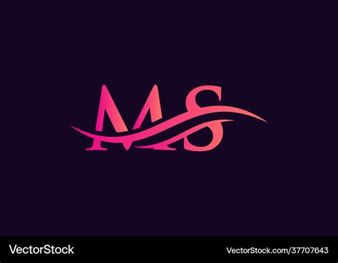 Modern ms logo design for business and company Vector Image