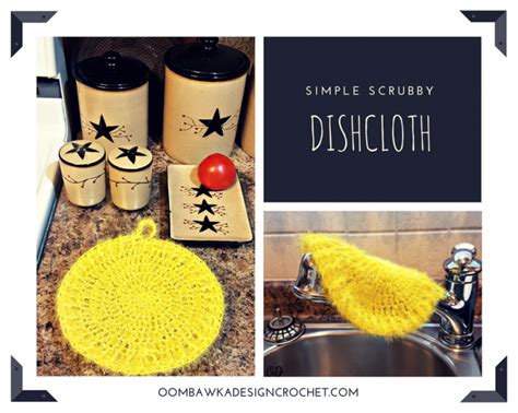 Simple Scrubby Dishcloth Pattern • Oombawka Design Crochet