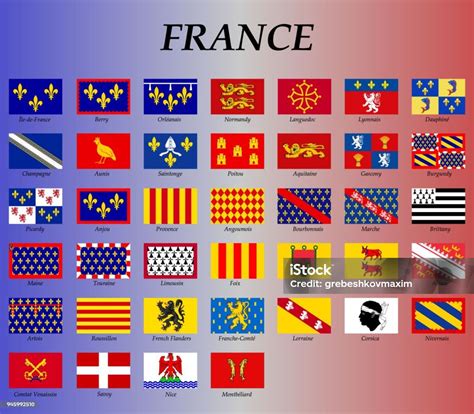 Tous Les Drapeaux Des Provinces Historiques De France Vecteurs libres ...