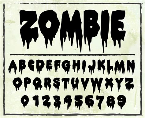 Alphabet And Numbers Fonts Alphabet Zombie Font Scary Font Horror | My XXX Hot Girl