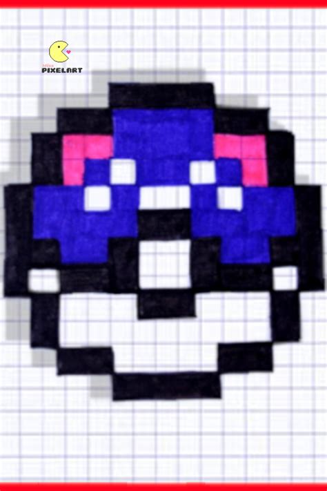 PIXEL ART FACILE MASTERBALL Pixel Art Pixel Art Facile Dessin Pixel ...