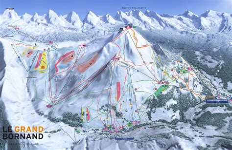 Pistekaart La Clusaz - wintersport dorp met 211km piste in Frankrijk