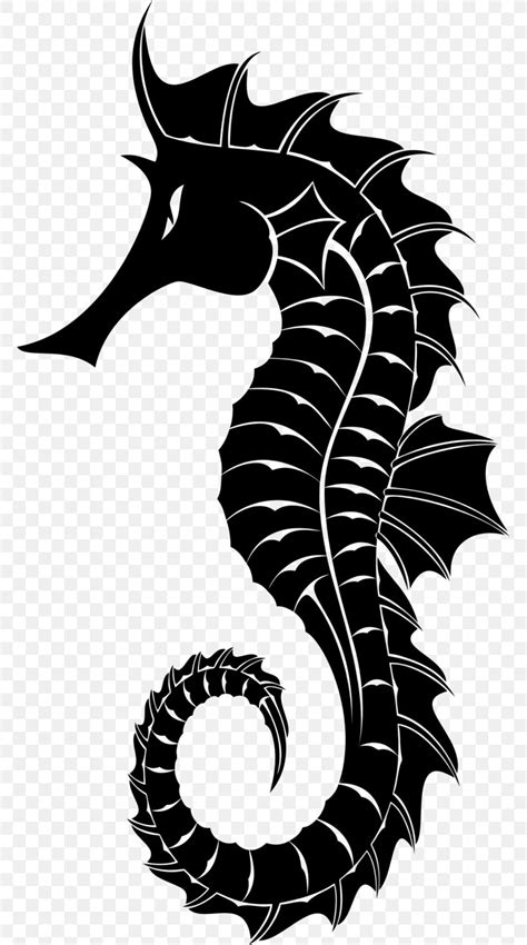 Seahorse Silhouette Clip Art, PNG, 768x1472px, Seahorse, Black And White, Drawing, Fictional ...