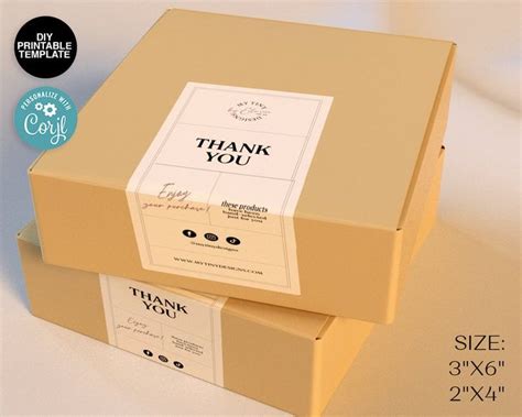 Packaging Label Box Custom / Editable Box Seal Sticker / DIY Packaging Sticker Design / Box ...