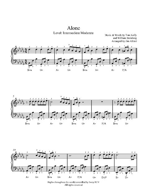 Alone by Heart Piano Sheet Music | Intermediate Level