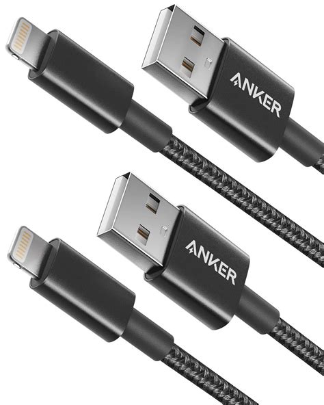 Anker 6ft Premium Nylon Lightning Cable [2-Pack], Apple MFi Certified ...