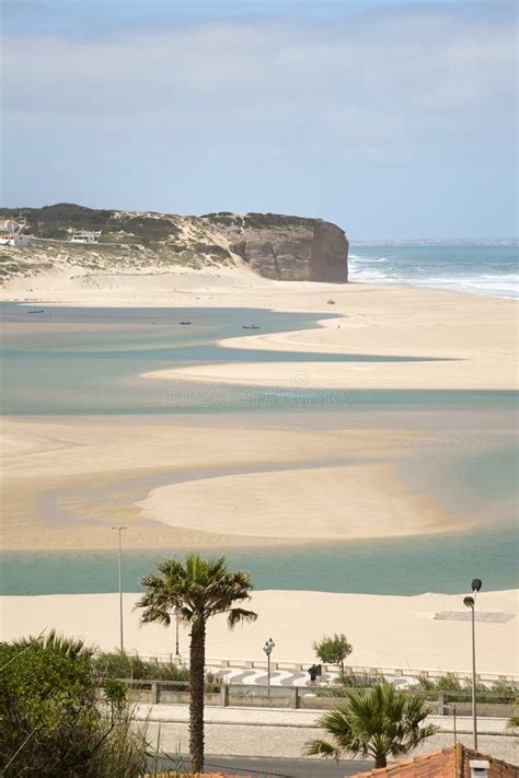 Silver Coast, The Obidos Lagoon, Portugal Stock Image - Image of palm ...