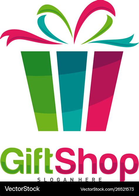 Gift shop logo design concept template colorful Vector Image