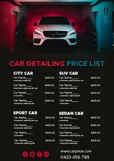Auto Detailing Price List Template
