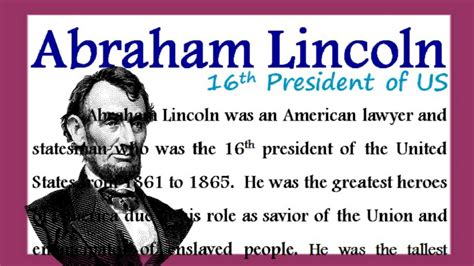 Biography of Abraham Lincoln in English | essay / speech on Abraham Lincoln in English 2022 ...