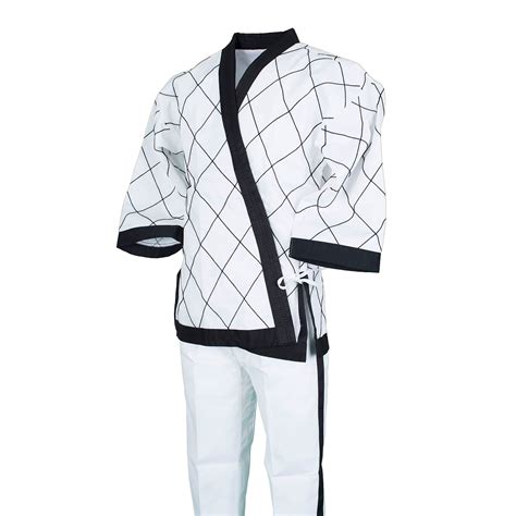 BMA White Black Trim Hapkido Uniform With Diamond Stitching - Best Martial Arts / MOOTO USA