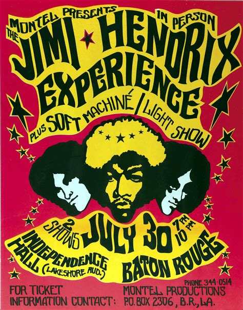 1967 (65 thru 69) - Adventure Through Inner Space • Jimi Hendrix Experience - concert poster - 1969.