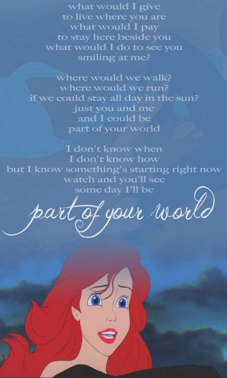 This song will forever remind me of my childhood. | Mermaid song, Mermaid quotes, Disney lyrics